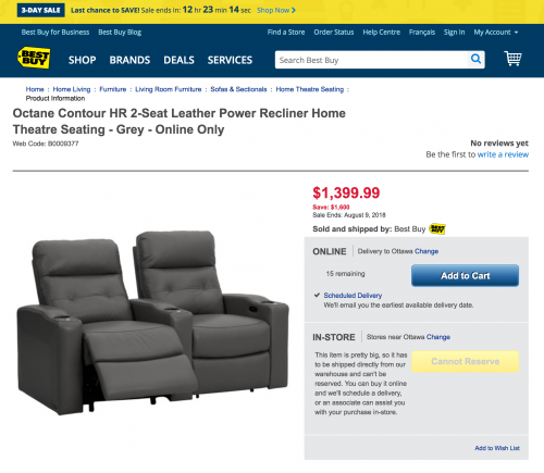 Best buy best sale octane seating